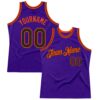 Custom Purple Black-Orange Authentic Throwback Basketball Jersey