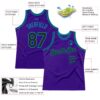Custom Purple Black-Teal Authentic Throwback Basketball Jersey