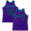 Custom Purple Black-Teal Authentic Throwback Basketball Jersey