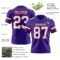 Purple0858-2 Custom Purple White-Red Authentic Football Jersey