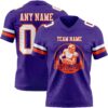 Custom Purple White-Orange Authentic Football Jersey