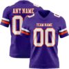 Custom Purple White-Orange Authentic Football Jersey