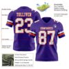 Custom Purple White-Orange Authentic Football Jersey