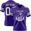 Custom Purple White-Black Authentic Football Jersey
