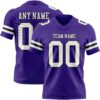 Custom Purple White-Black Authentic Football Jersey