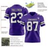 Custom Purple White-Black Authentic Football Jersey