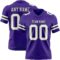 Purple0861 Custom Purple White-Black Authentic Football Jersey
