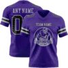 Custom Purple Black-Gray Authentic Football Jersey