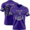 Purple0863-1 Custom Purple Black-Gray Authentic Football Jersey