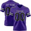 Custom Purple Black-Gray Authentic Football Jersey