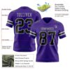 Custom Purple Black-Gray Authentic Football Jersey