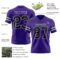 Purple0863-2 Custom Purple Black-Gray Authentic Football Jersey
