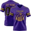 Custom Purple Black-Old Gold Authentic Football Jersey