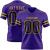 Custom Purple Black-Old Gold Authentic Football Jersey