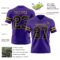 Purple0865-2 Custom Purple Black-Old Gold Authentic Football Jersey