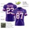Purple0867-2 Custom Purple White-Pink Authentic Football Jersey