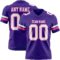 Purple0867 Custom Purple White-Pink Authentic Football Jersey