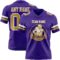 Purple0870-1 Custom Purple Old Gold-White Authentic Football Jersey