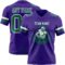 Purple0874-1 Custom Purple Kelly Green-White Authentic Football Jersey