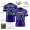 Purple0874-2 Custom Purple Kelly Green-White Authentic Football Jersey