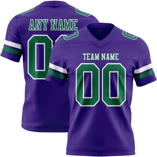 Custom Purple Kelly Green-White Authentic Football Jersey