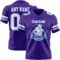 Purple0875-1 Custom Purple White-Light Blue Authentic Football Jersey