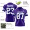 Purple0875-2 Custom Purple White-Light Blue Authentic Football Jersey