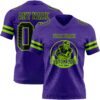Custom Purple Black-Neon Green Authentic Football Jersey