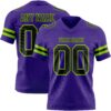Custom Purple Black-Neon Green Authentic Football Jersey