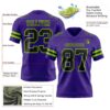 Custom Purple Black-Neon Green Authentic Football Jersey