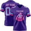 Custom Purple Light Blue-Pink Authentic Football Jersey