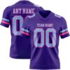 Custom Purple Light Blue-Pink Authentic Football Jersey