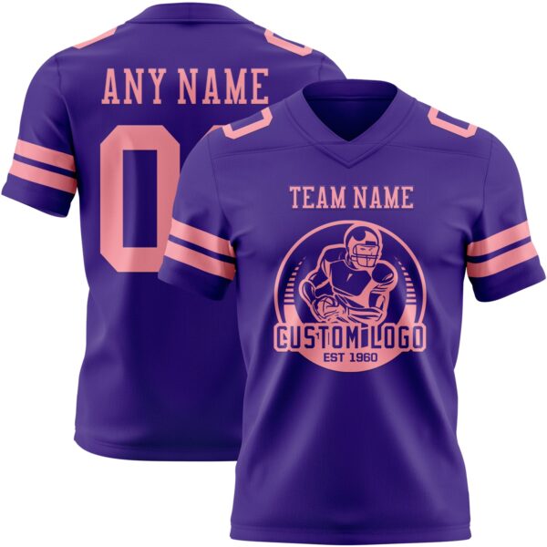 Custom Purple Medium Pink Authentic Football Jersey