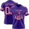 Purple0882-1 Custom Purple Medium Pink Authentic Football Jersey