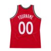 Custom Red White-Black Authentic Throwback Basketball Jersey
