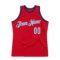 Custom Red White-Navy Authentic Throwback Basketball Jersey