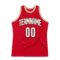 Custom Red White-Old Gold Authentic Throwback Basketball Jersey
