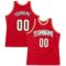 Custom Red White-Old Gold Authentic Throwback Basketball Jersey
