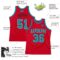 Custom Red Teal-Black Authentic Throwback Basketball Jersey