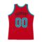 Custom Red Teal-Black Authentic Throwback Basketball Jersey