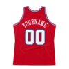 Custom Red White-Royal Authentic Throwback Basketball Jersey