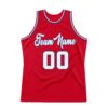Custom Red White-Royal Authentic Throwback Basketball Jersey