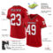 Red0240-1 Custom Red White-Orange Mesh Authentic Throwback Football Jersey