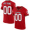 Red0240 Custom Red White-Orange Mesh Authentic Throwback Football Jersey