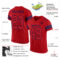 Red0278-1 Custom Red Red-Navy Mesh Authentic Football Jersey