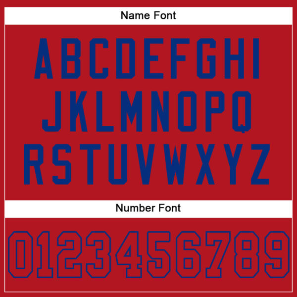 Red0279-3 Custom Red Red-Royal Mesh Authentic Football Jersey