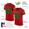 Custom Red Green-Neon Green Mesh Authentic Football Jersey