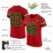 Red0283-1 Custom Red Green-Neon Green Mesh Authentic Football Jersey