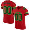 Custom Red Green-Neon Green Mesh Authentic Football Jersey