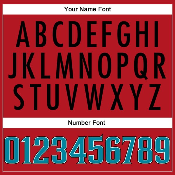 Custom Red Teal-Black Mesh Authentic Football Jersey